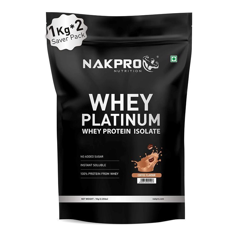 NAKPRO Platinum Whey Protein Isolate Supplement Powder Coffee Flavour